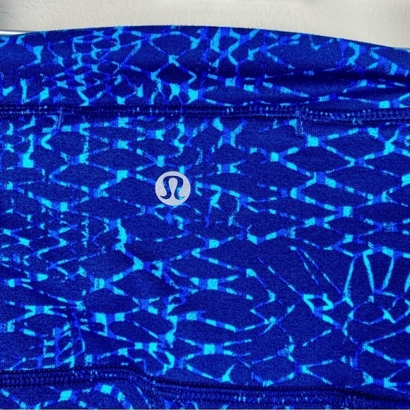 Lululemon Pure practice pant athletic leggings blue criss cross back size 4 - Picture 8 of 9